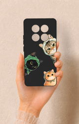 Redmi Note 14 Pro 5G Uyumlu Kedi Ekibi Desenli Silikon Kılıf