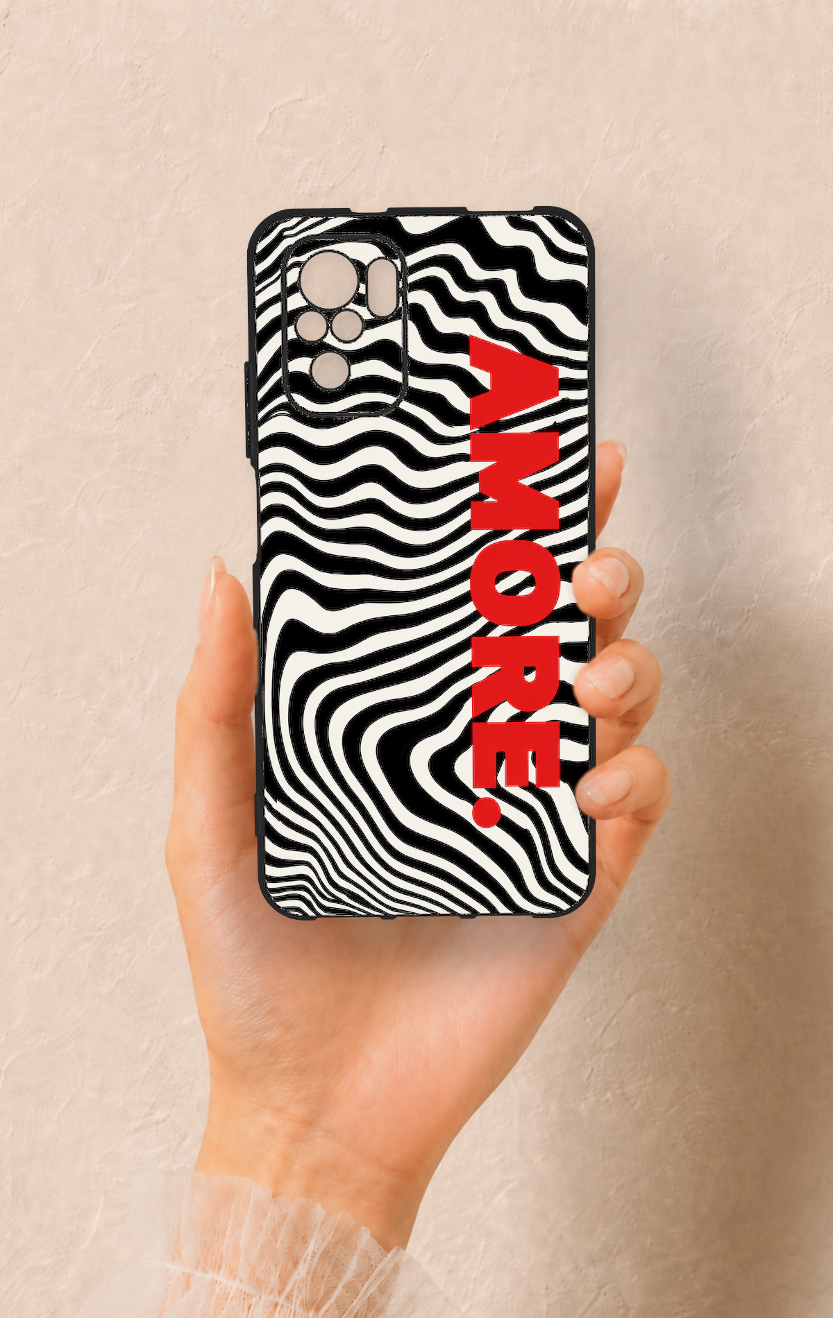 Redmi Note 10-10S Uyumlu Zebra Amore Desenli Silikon Kılıf