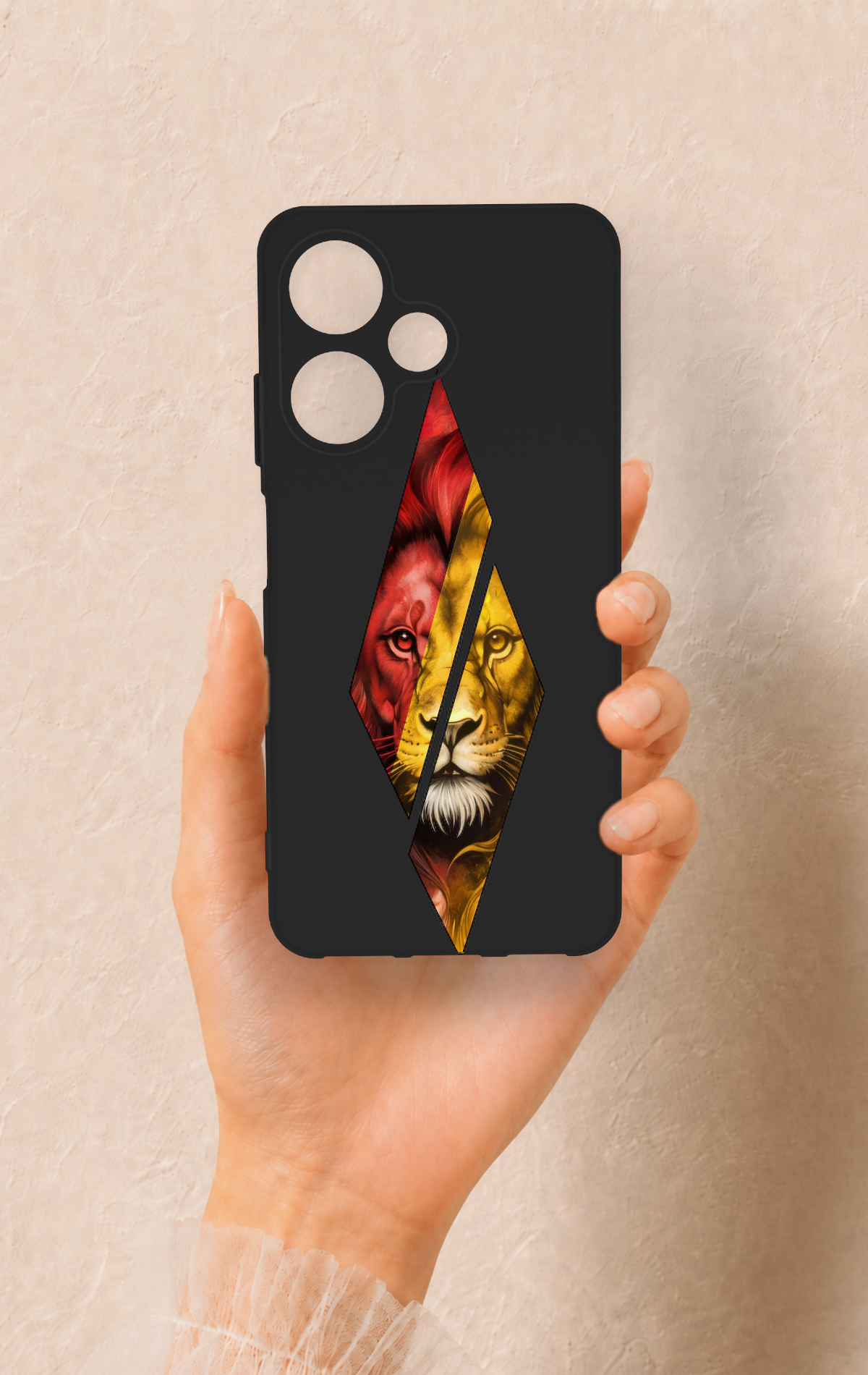 İnfinix Hot 30i Uyumlu Kesik Aslan Desenli Silikon Kılıf
