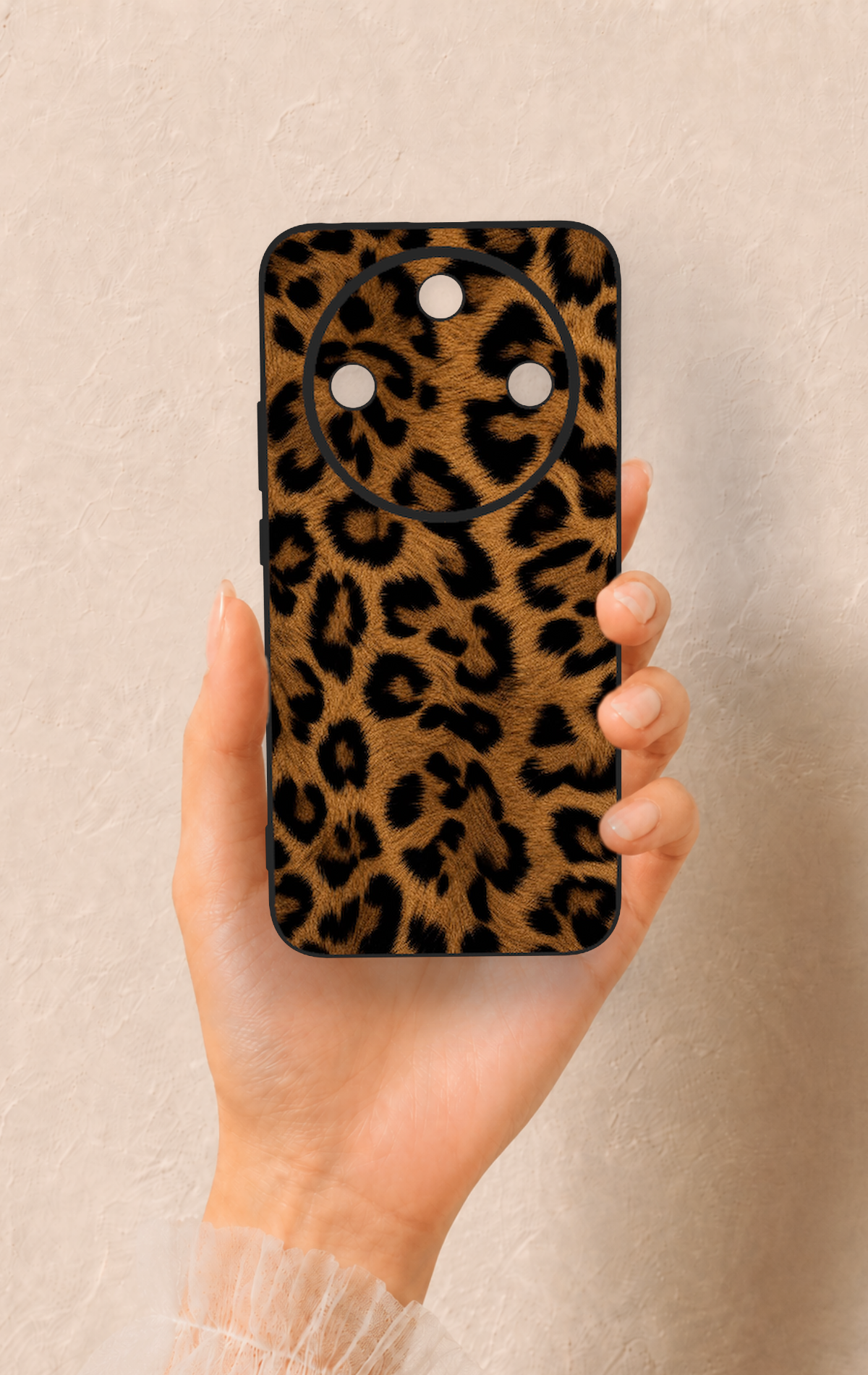 Honor Magic 8 Lite Uyumlu Koyu Leopar Deri Desenli Silikon Kılıf