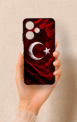 İnfinix Hot 30i Uyumlu Kurt Türk Bayrağı Desenli Silikon Kılıf