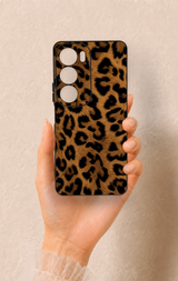 Vivo Y19s Uyumlu Koyu Leopar Deri Desenli Silikon Kılıf
