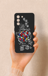 Samsung-S21FE Uyumlu Rubik Küb Desenli Silikon Kılıf
