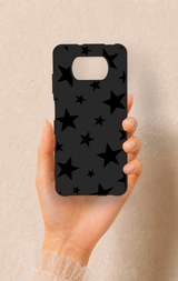 Poco X3 Uyumlu Siyah Star Desenli Silikon Kılıf