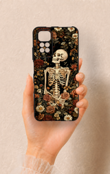 Redmi Note 11S Uyumlu Çiçek İskelet Desenli Silikon Kılıf