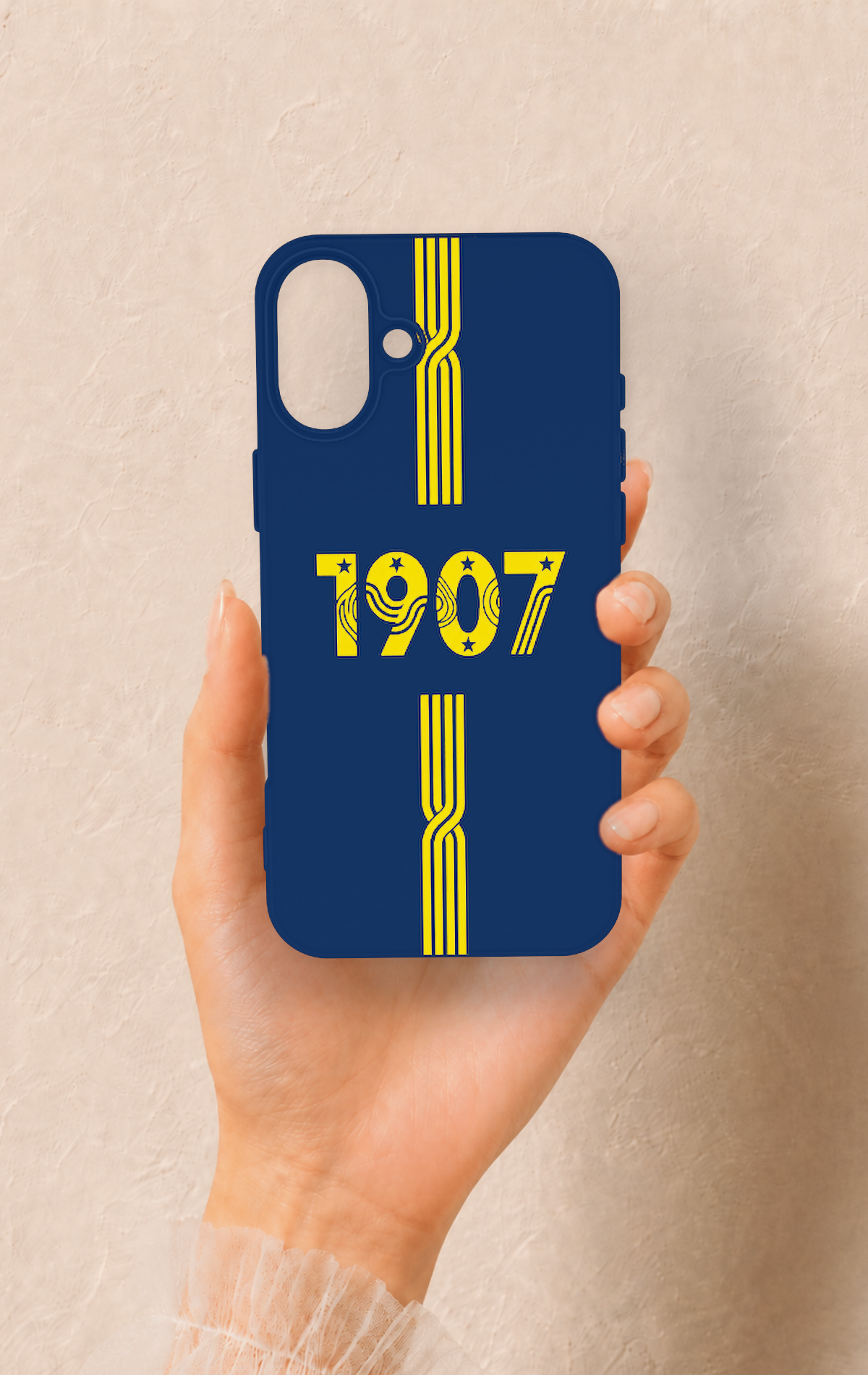 iPhone 16 Plus Uyumlu 1907 Kemer Desenli Silikon Kılıf