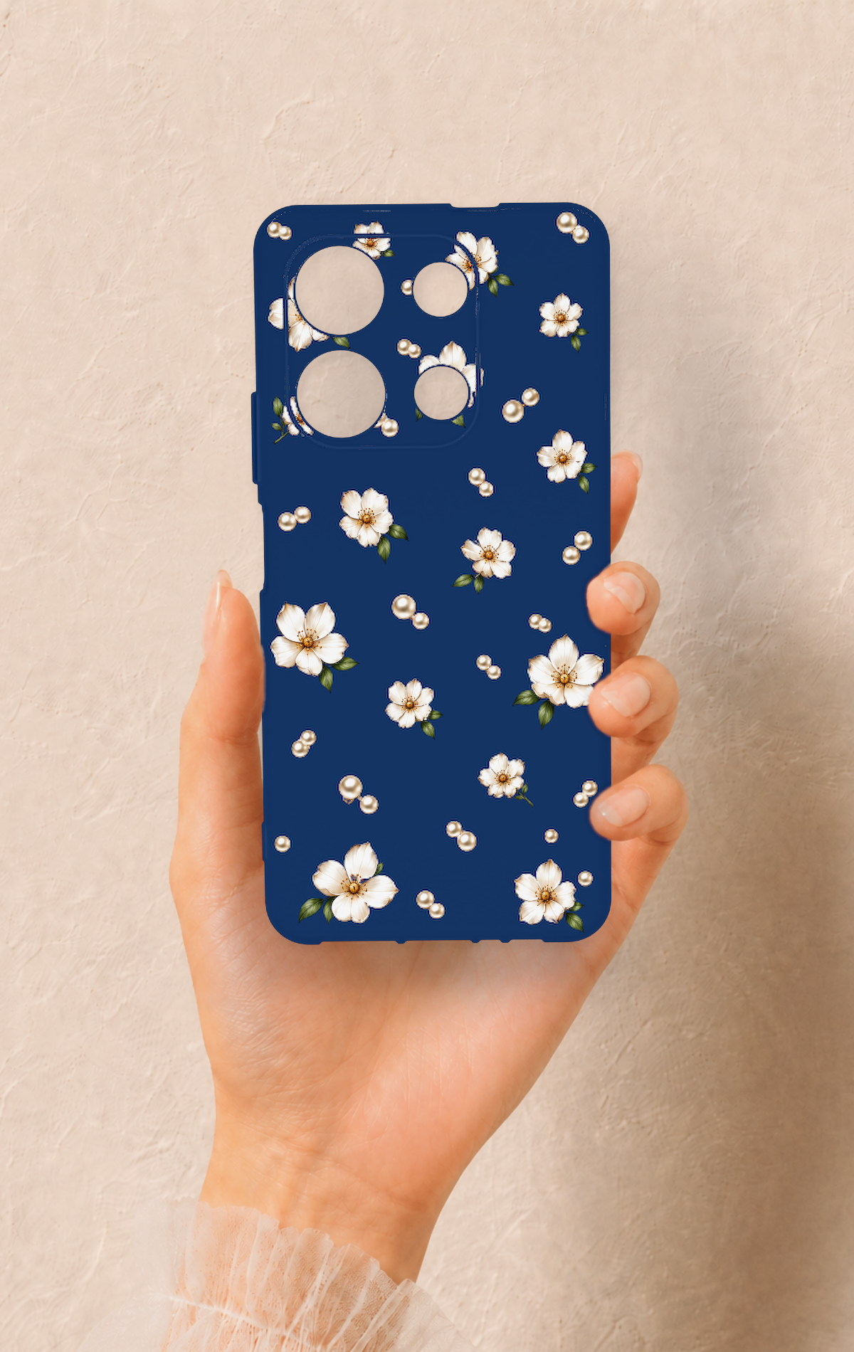 İnfinix Note 30 Uyumlu Papatya İnci Desenli Silikon Kılıf