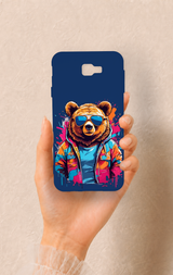 Samsung J7 Prime Uyumlu Gözlüklü Ayı Desenli Silikon Kılıf