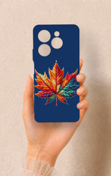 İnfinix Hot 40 Pro Uyumlu Renkli Yaprak Desenli Silikon Kılıf