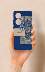 Oppo Reno 11F Uyumlu Mavi Etnik Halı Desenli Silikon Kılıf