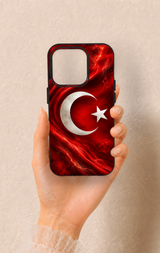 iPhone 15 Pro Uyumlu Türk Bayrağı Desenli Silikon Kılıf