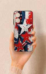 Realme 10 Uyumlu Star Flag Desenli Silikon Kılıf