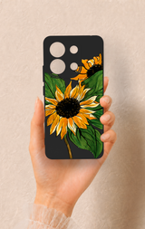 Redmi Note 13 4G Uyumlu Ay Çiçeği Desenli Silikon Kılıf