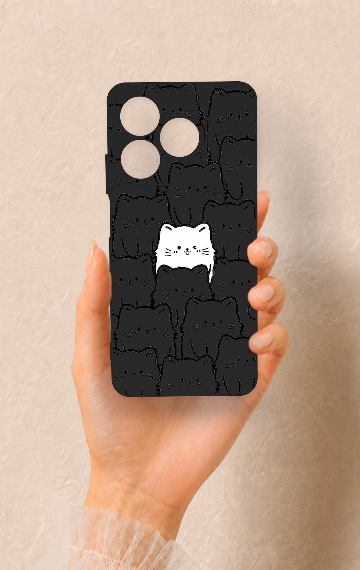 Realme C63 Uyumlu Many Cats Desenli Silikon Kılıf