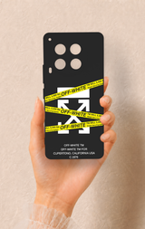 Tecno Camon 30 Uyumlu Off White Desenli Silikon Kılıf