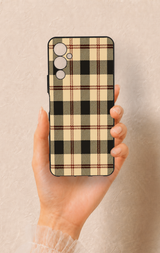 Tecno Pova Neo 4 Uyumlu Krem Ekose Desenli Silikon Kılıf