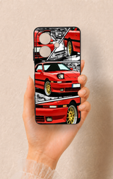 Oppo A3 Uyumlu Kırmızı Supra Desenli Silikon Kılıf