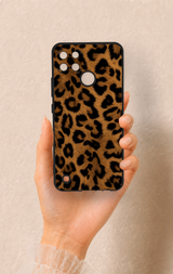 Realme C21Y Uyumlu Koyu Leopar Deri Desenli Silikon Kılıf