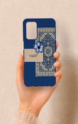Oppo A55 Uyumlu Mavi Etnik Halı Desenli Silikon Kılıf