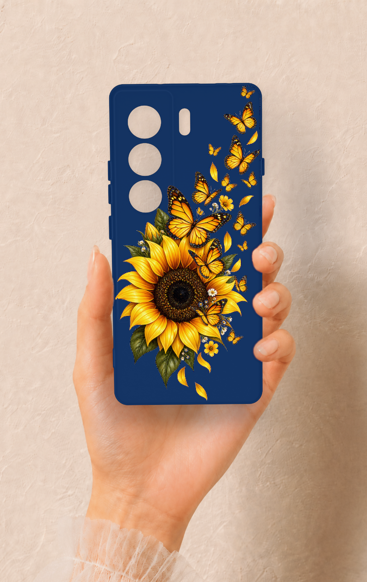 Tecno Camon 40 4G Uyumlu Ayçiçeği Desenli Silikon Kılıf