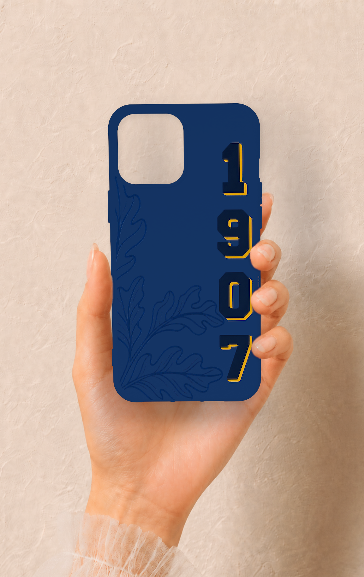 iPhone 12 Pro Max Uyumlu 1907 Palamut Desenli Silikon Kılıf