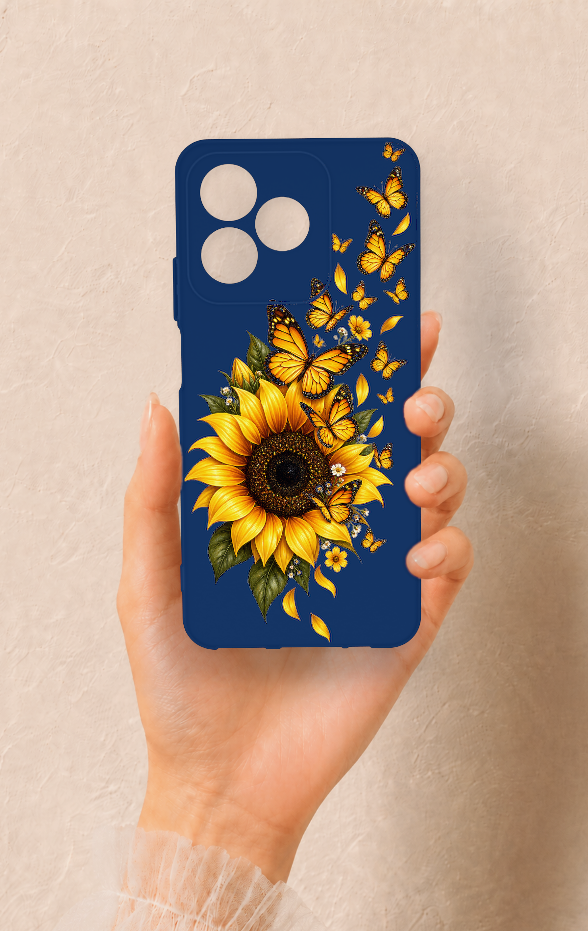 Realme C53 Uyumlu Ayçiçeği Desenli Silikon Kılıf