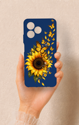 Realme C53 Uyumlu Ayçiçeği Desenli Silikon Kılıf