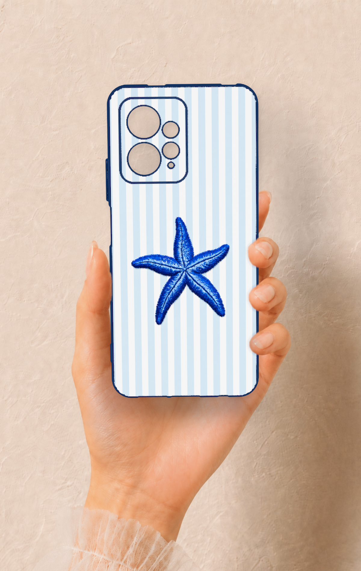 Redmi Note 12 4G Uyumlu Mavi Deniz Yıldızı Desenli Silikon Kılıf