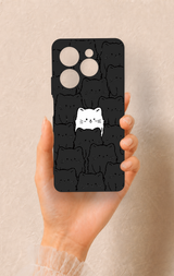 İnfinix Hot 40 Pro Uyumlu Many Cats Desenli Silikon Kılıf