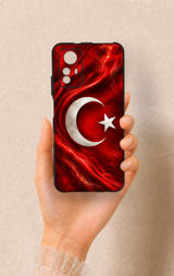 Redmi Note 12S Uyumlu Türk Bayrağı Desenli Silikon Kılıf