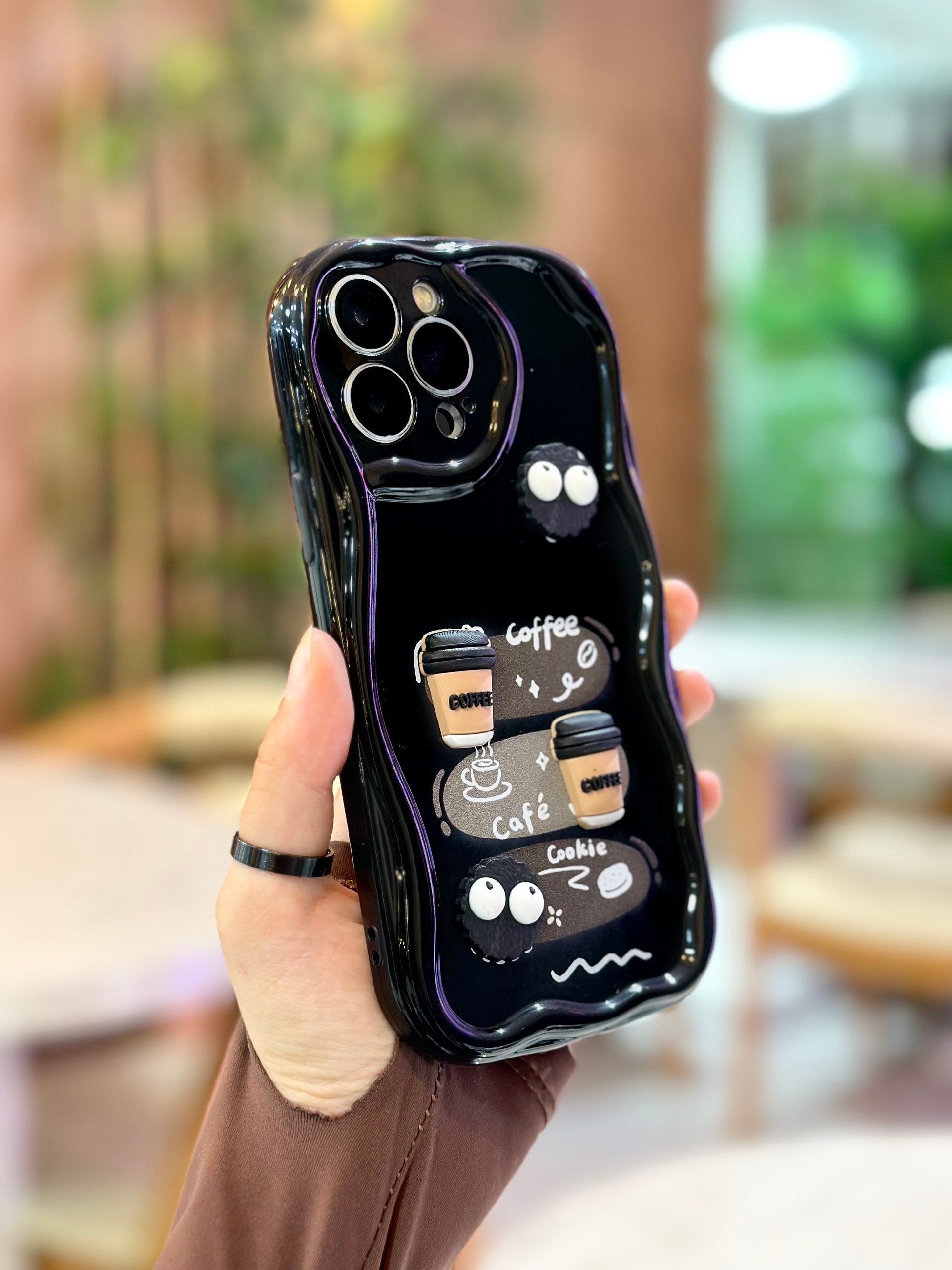 iPhone 14 Pro Max Kurabiye Desenli 3 Boyutlu Şirin Parlak Tasarım