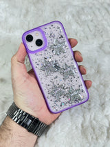 iPhone 13 Şeffaf Parlak Taşlı Glitter Kılıf