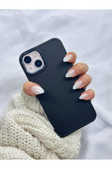 iPhone 15 Parlak Metal Detaylı Pastel Silikon Lansman RUBY Kılıf