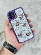 iPhone 11 Şeffaf Parlak Taşlı Glitter Kılıf