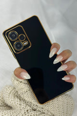 Xiaomi Redmi Note 12 Pro 5G Gold Kenarlı Parlak Kamera Korumalı Bark Kılıf