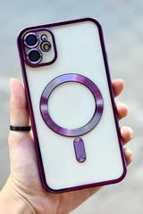 iPhone 11 Kamera Korumalı Sararmaz Silikon Parlak Magsafe Destekli Modern Cetro Kılıf