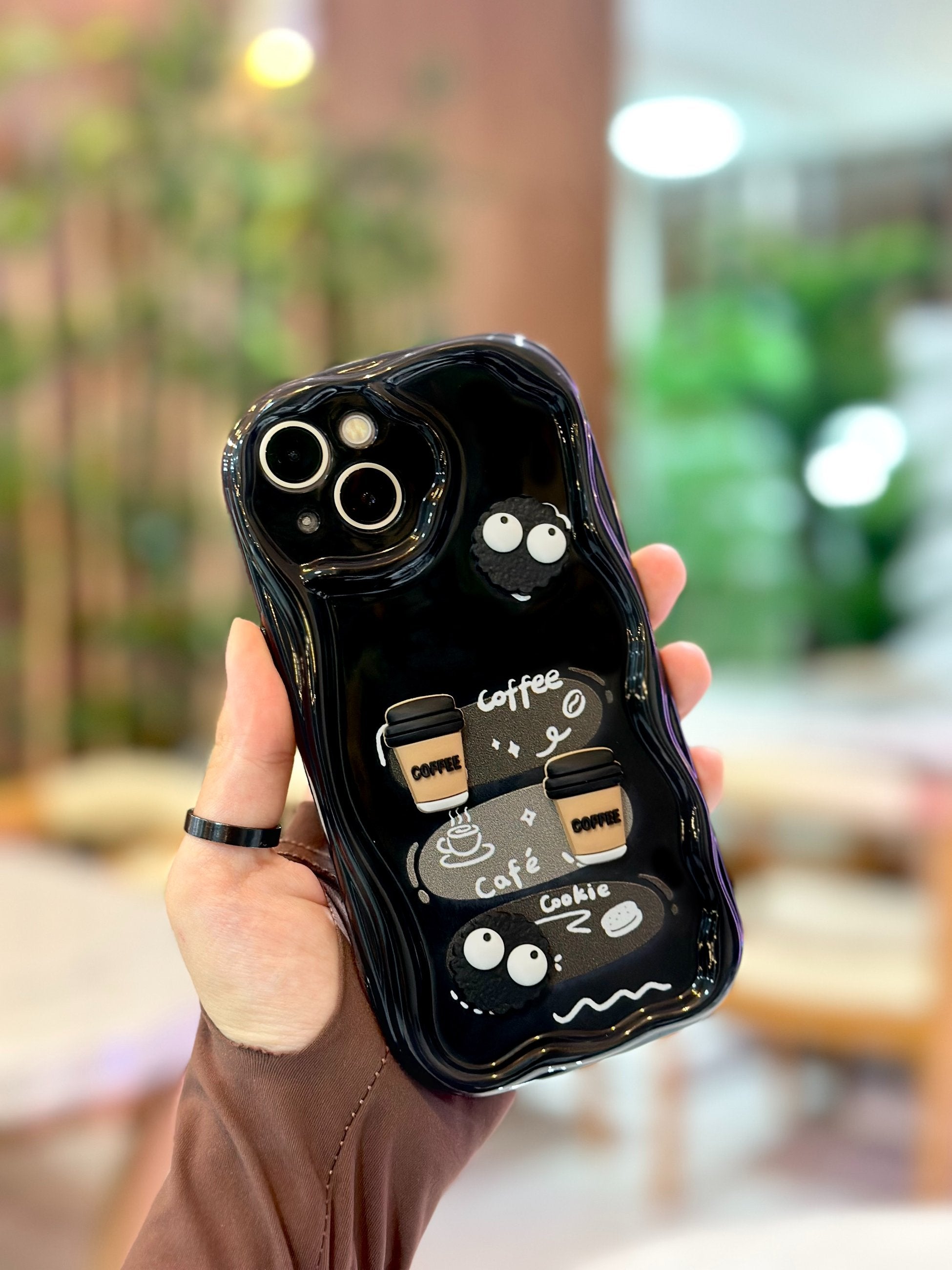 iPhone 15 Kurabiye Desenli 3 Boyutlu Şirin Parlak Tasarım Cookie Kılıf