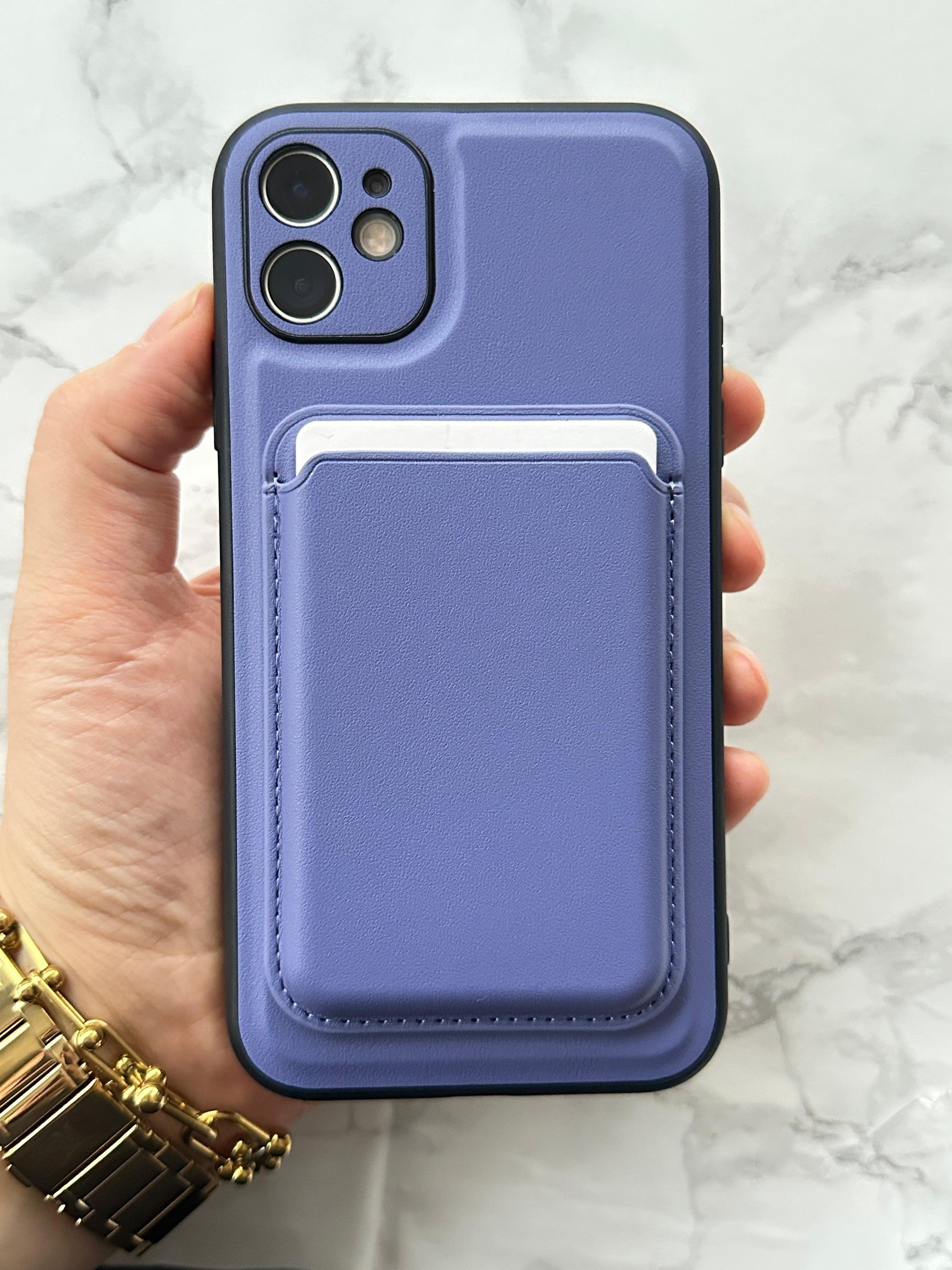 iPhone 11 Deri Magnetik Kartlıklı Kamera Korumalı Kartlıklı Kılıf