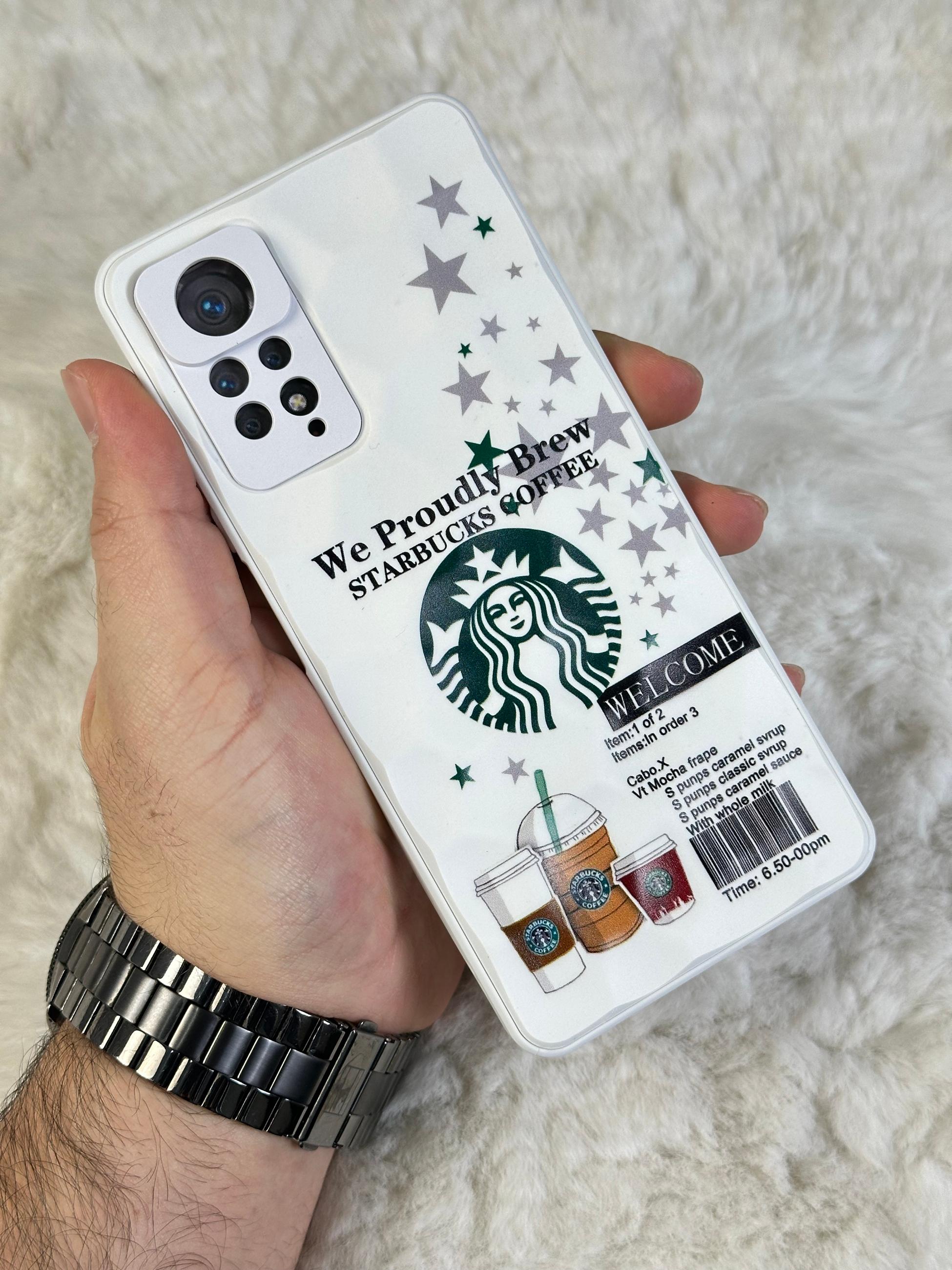 Xiaomi Note 11 Pro uyumlu Arkası Sert Kapaklı Yanları Silikonlu Starbucks-Nike Kılıf