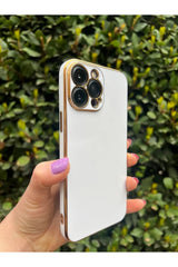 iPhone 14 Pro Gold Kenarlı Parlak Bark Kılıf