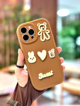 iPhone 14 Pro Ayıcık Desenli Sevimli 3 Boyutlu Tatlı Şirin Kamera Korumalı Silikon Shape Kılıf