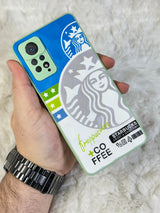 Xiaomi Note 11 Pro uyumlu Arkası Sert Kapaklı Yanları Silikonlu Starbucks-Nike Kılıf