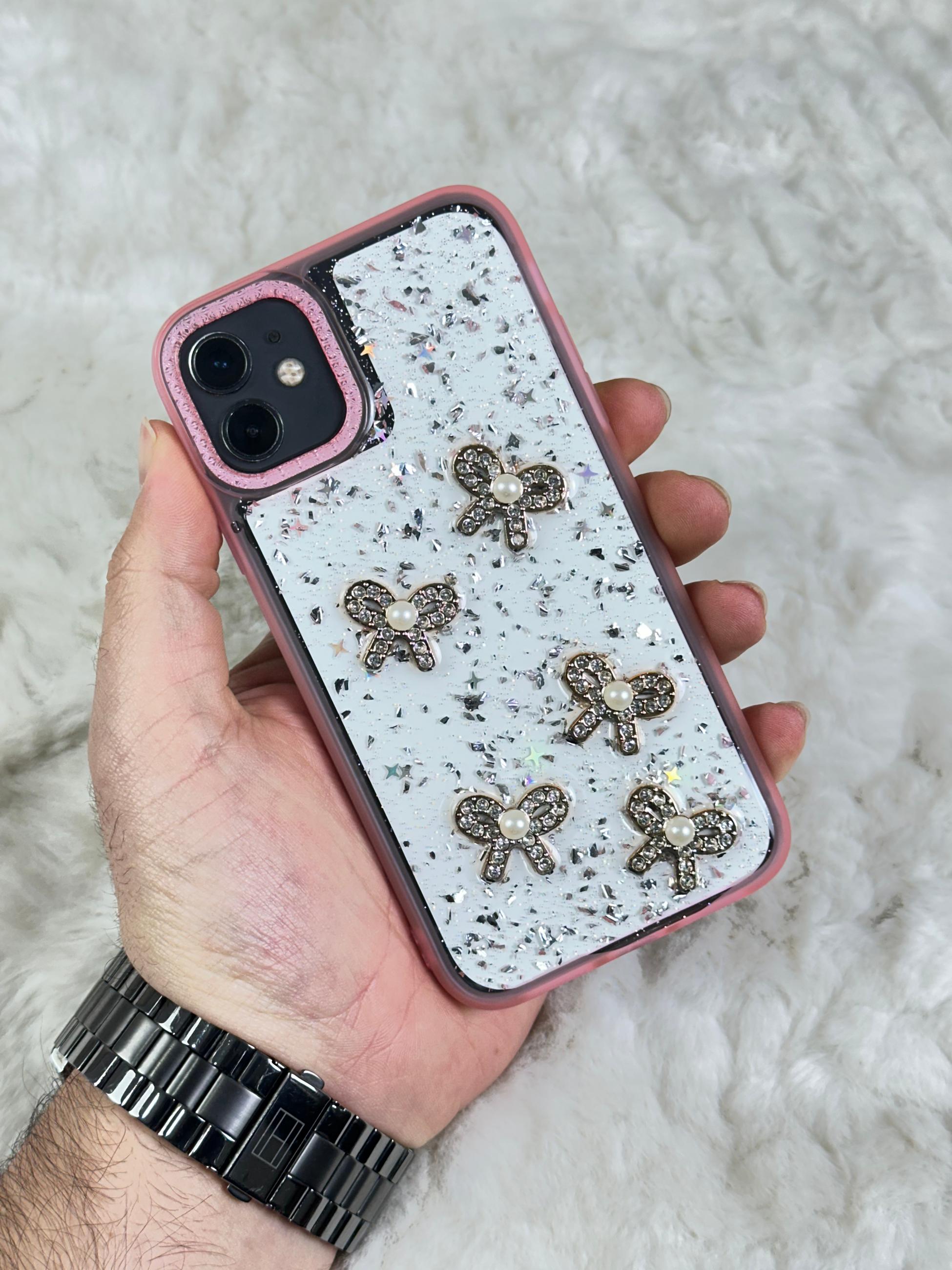 iPhone 11 Şeffaf Parlak Taşlı Glitter Kılıf