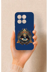Mi 15T 5G Uyumlu Pyramid Eye Desenli Silikon Kılıf