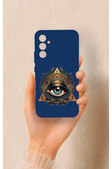 Samsung A34 Uyumlu Pyramid Eye Desenli Silikon Kılıf