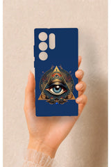 Samsung S23 Ultra Uyumlu Pyramid Eye Desenli Silikon Kılıf