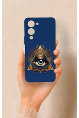 Vivo Y19 5G Uyumlu Pyramid Eye Desenli Silikon Kılıf