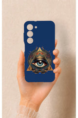 Samsung S23 Uyumlu Pyramid Eye Desenli Silikon Kılıf