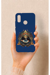 Huawei P20 Lite Uyumlu Pyramid Eye Desenli Silikon Kılıf
