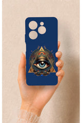 Infinix Hot 40 Pro Uyumlu Pyramid Eye Desenli Silikon Kılıf